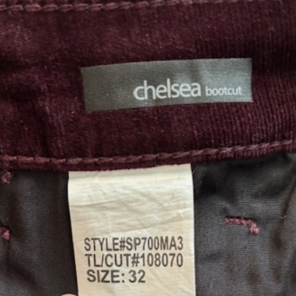 Edyson Chelsea Bootcut Burgundy/Purple Corduroy Pants Size 32 - Picture 7 of 8